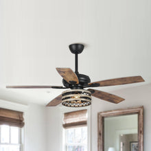 Carregar imagem no visualizador da galeria, 52" Hyderabad-Secunderabad Farmhouse Downrod Mount Reversible Ceiling Fan with Lighting and Remote Control