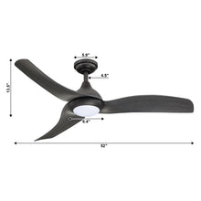 Carregar imagem no visualizador da galeria, 52" Industrial DC Motor Downrod Mount Reversible Ceiling Fan with LED Lighting and Remote Control