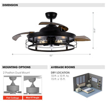 Carregar imagem no visualizador da galeria, 52" Jamshedpur Industrial Downrod Mount Ceiling Fan with Lighting and Remote Control