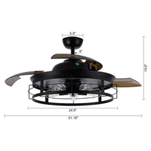 Carregar imagem no visualizador da galeria, 52" Jamshedpur Industrial Downrod Mount Ceiling Fan with Lighting and Remote Control