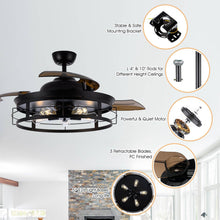 Carregar imagem no visualizador da galeria, 52" Jamshedpur Industrial Downrod Mount Ceiling Fan with Lighting and Remote Control