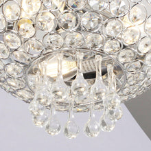 Carregar imagem no visualizador da galeria, 52" Kanpur Modern Chrome Flush Mount Reversible Crystal Ceiling Fan with Lighting and Remote Control