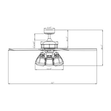 Carregar imagem no visualizador da galeria, 52" Kashmir Traditional Downrod Mount Reversible Ceiling Fan with Lighting and Remote Control