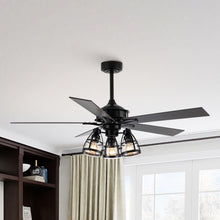 Carregar imagem no visualizador da galeria, 52" Kashmir Traditional Downrod Mount Reversible Ceiling Fan with Lighting and Remote Control