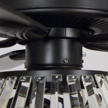 Carregar imagem no visualizador da galeria, 52" Kerala Modern Chrome Downrod Mount Reversible Crystal Ceiling Fan with Lighting and Remote Control