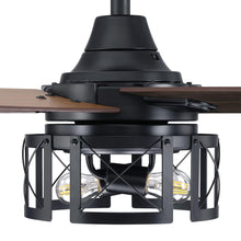 Carregar imagem no visualizador da galeria, 52" Kolkata Industrial Downrod Mount Reversible Ceiling Fan with Lighting and Remote Control