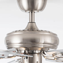 Carregar imagem no visualizador da galeria, 52" Kyla Industrial Brushed Nickel Reversible Caged Ceiling Fan with Lighting
