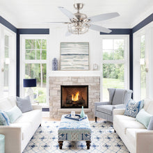 Carregar imagem no visualizador da galeria, 52" Kyla Industrial Brushed Nickel Reversible Caged Ceiling Fan with Lighting