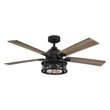 Carregar imagem no visualizador da galeria, 52" Lucknow Industrial Black Reversible Ceiling Fan with Lighting and Remote Control