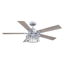 Carregar imagem no visualizador da galeria, 52" Lucknow Industrial Black Reversible Ceiling Fan with Lighting and Remote Control