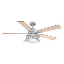Carregar imagem no visualizador da galeria, 52" Lucknow Industrial Black Reversible Ceiling Fan with Lighting and Remote Control