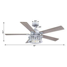 Carregar imagem no visualizador da galeria, 52" Lucknow Industrial Black Reversible Ceiling Fan with Lighting and Remote Control