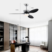 Carregar imagem no visualizador da galeria, 52" Modern Ceiling Fan with Light, 3 ABS Blades, DC Remote Control