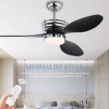 Carregar imagem no visualizador da galeria, 52" Modern Ceiling Fan with Light, 3 ABS Blades, DC Remote Control