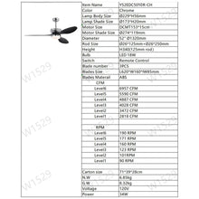 Carregar imagem no visualizador da galeria, 52" Modern Ceiling Fan with Light, 3 ABS Blades, DC Remote Control