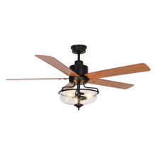 Carregar imagem no visualizador da galeria, 52" Mumbai Industrial Downrod Mount Reversible Ceiling Fan with Lighting and Remote Control