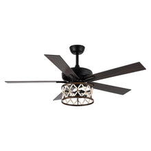 Carregar imagem no visualizador da galeria, 52" New Delhi Industrial Downrod Mount Reversible Ceiling Fan with Lighting and Remote Control