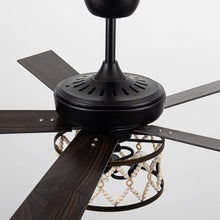 Carregar imagem no visualizador da galeria, 52" New Delhi Industrial Downrod Mount Reversible Ceiling Fan with Lighting and Remote Control