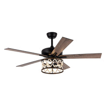 Carregar imagem no visualizador da galeria, 52" New Delhi Industrial Downrod Mount Reversible Ceiling Fan with Lighting and Remote Control