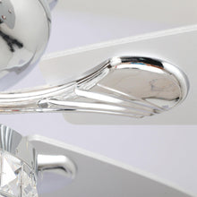 Carregar imagem no visualizador da galeria, 52" Panipat Modern Chrome Flush Mount Reversible Crystal Ceiling Fan with Lighting and Remote Control