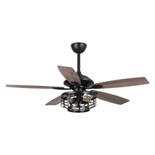 Carregar imagem no visualizador da galeria, 52" Paquette Industrial Downrod Mount Reversible Ceiling Fan with Lighting and Remote Control