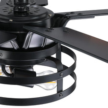 Carregar imagem no visualizador da galeria, 52" Prayag Industrial Downrod Mount Reversible Ceiling Fan with Lighting and Remote Control