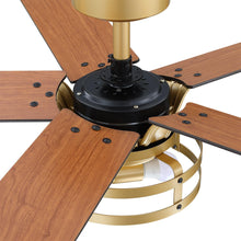 Carregar imagem no visualizador da galeria, 52" Prayag Industrial Downrod Mount Reversible Ceiling Fan with Lighting and Remote Control
