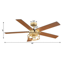 Carregar imagem no visualizador da galeria, 52" Prayag Industrial Downrod Mount Reversible Ceiling Fan with Lighting and Remote Control