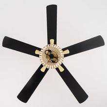 Carregar imagem no visualizador da galeria, 52" Pune Farmhouse Downrod Mount Reversible Ceiling Fan with Lighting and Remote Control