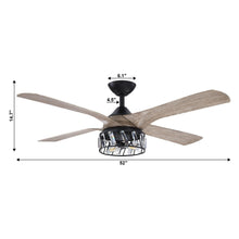 Carregar imagem no visualizador da galeria, 52" Tata Nagar Farmhouse Downrod Mount Reversible Crystal Ceiling Fan with Lighting and Remote Control