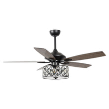 Carregar imagem no visualizador da galeria, 52" Tibuh Modern Downrod Mount Reversible Crystal Ceiling Fan with Lighting and Remote Control