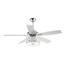 Carregar imagem no visualizador da galeria, 52" Tibuh Modern Downrod Mount Reversible Crystal Ceiling Fan with Lighting and Remote Control