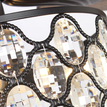 Carregar imagem no visualizador da galeria, 52" Tibuh Modern Downrod Mount Reversible Crystal Ceiling Fan with Lighting and Remote Control