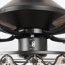 Carregar imagem no visualizador da galeria, 52" Tibuh Modern Downrod Mount Reversible Crystal Ceiling Fan with Lighting and Remote Control