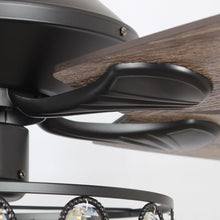Carregar imagem no visualizador da galeria, 52" Tibuh Modern Downrod Mount Reversible Crystal Ceiling Fan with Lighting and Remote Control