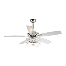 Carregar imagem no visualizador da galeria, 52" Tibuh Modern Downrod Mount Reversible Crystal Ceiling Fan with Lighting and Remote Control