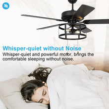 Carregar imagem no visualizador da galeria, 52" Urbana Downrod Mount Reversible Industrial Ceiling Fan with Lighting and Pull Chain