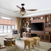 Carregar imagem no visualizador da galeria, 52" Vicky Farmhouse DC Motor Downrod Mount Reversible Ceiling Fan with Lighting and Remote Control