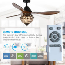 Carregar imagem no visualizador da galeria, 52" Vicky Farmhouse DC Motor Downrod Mount Reversible Ceiling Fan with Lighting and Remote Control