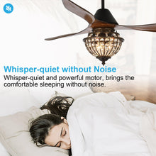 Carregar imagem no visualizador da galeria, 52" Vicky Farmhouse DC Motor Downrod Mount Reversible Ceiling Fan with Lighting and Remote Control