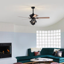 Carregar imagem no visualizador da galeria, 52" Wilburton Industrial Downrod Mount Reversible Ceiling Fan with Lighting and Remote Control