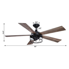 Carregar imagem no visualizador da galeria, 52" Windmill Industrial Downrod Mount Reversible Ceiling Fan with Lighting and Remote Control