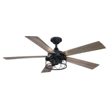 Carregar imagem no visualizador da galeria, 52" Windmill Industrial Downrod Mount Reversible Ceiling Fan with Lighting and Remote Control