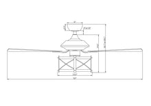 Carregar imagem no visualizador da galeria, 52" Wisner Industrial Downrod Mount Reversible Ceiling Fan with Lighting and Remote Control