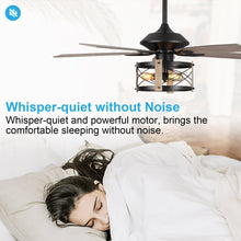 Carregar imagem no visualizador da galeria, 52" Wisner Industrial Downrod Mount Reversible Ceiling Fan with Lighting and Remote Control