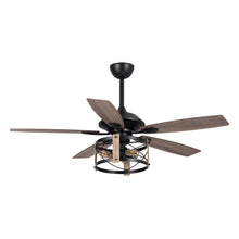 Carregar imagem no visualizador da galeria, 52" Wisner Industrial Downrod Mount Reversible Ceiling Fan with Lighting and Remote Control