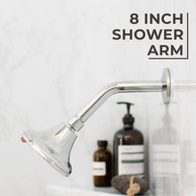 Carregar imagem no visualizador da galeria, 8 in. Stainless Steel Shower Head Extension Arm with Flange (Chrome Finish)