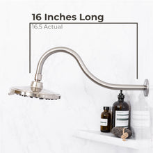 Carregar imagem no visualizador da galeria, 16 in. High-Arc Hook Shower Head Extension Arm (Brushed Nickel Finish)