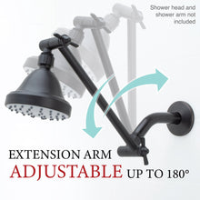 Carregar imagem no visualizador da galeria, 10 in. Solid Brass Shower Head Extension Arm (Black Finish)