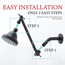 Carregar imagem no visualizador da galeria, 10 in. Solid Brass Shower Head Extension Arm (Black Finish)